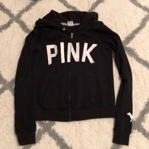 Vs pink zip up hoodie